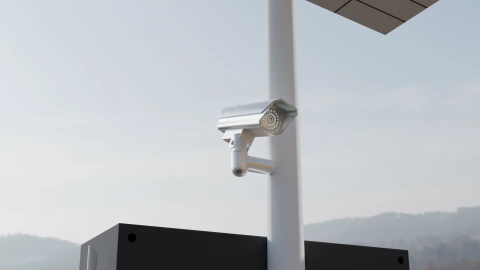 CCTV camera mounted on a CaneaTech pole